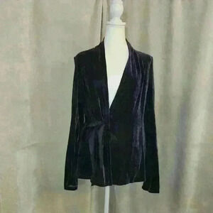 NWOT Rick Owens Velvet Wrap Cardigan Plum Front Tie Cardi Lined With Silk